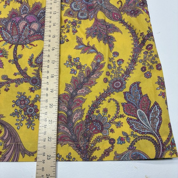 J Crew Collection Women L Top Tie-Neck Cotton Poplin Ratti Golden Paisley Casual - Picture 12 of 13